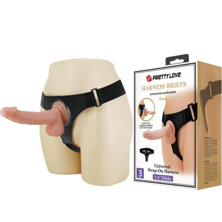 Harness-Hose Universal-Harness mit Dildo Kevin 19 cm Natural von Pretty Love | Fesselliebe.de