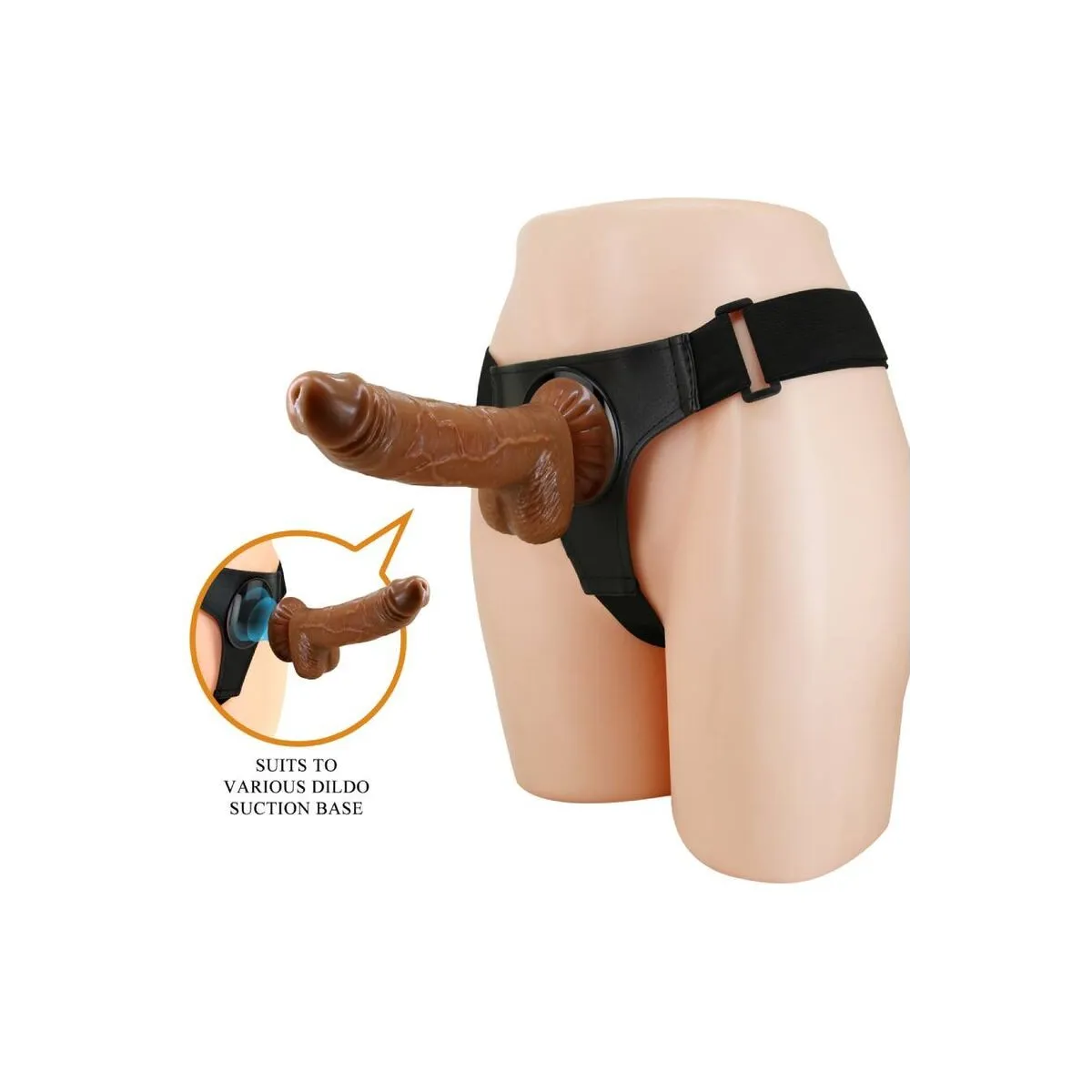 Harness-Hose Universal-Harness mit Dildo Micheal 20 cm Schwarz von Pretty Love | Fesselliebe.de