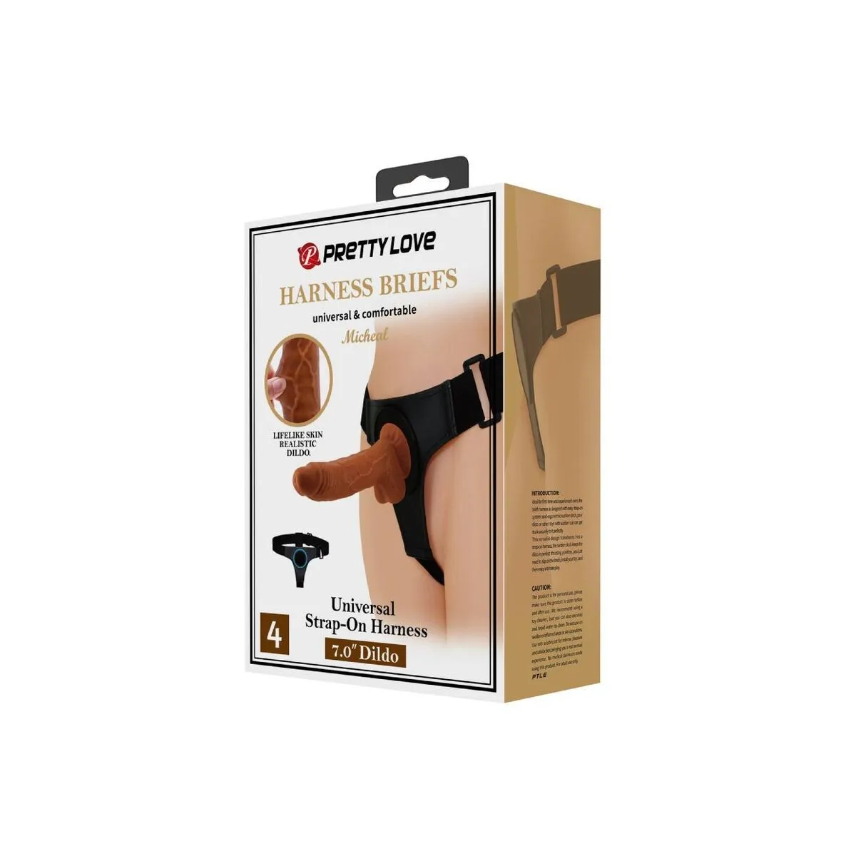 Harness-Hose Universal-Harness mit Dildo Micheal 20 cm Schwarz von Pretty Love | Fesselliebe.de