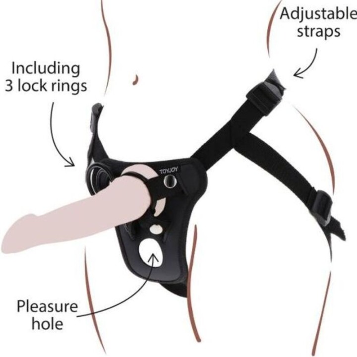 Strap-On-Vergnügungsgeschirr Schwarz von Get Real | Fesselliebe.de