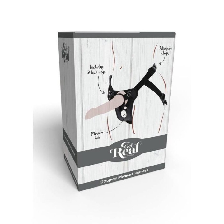 Strap-On-Vergnügungsgeschirr Schwarz von Get Real | Fesselliebe.de