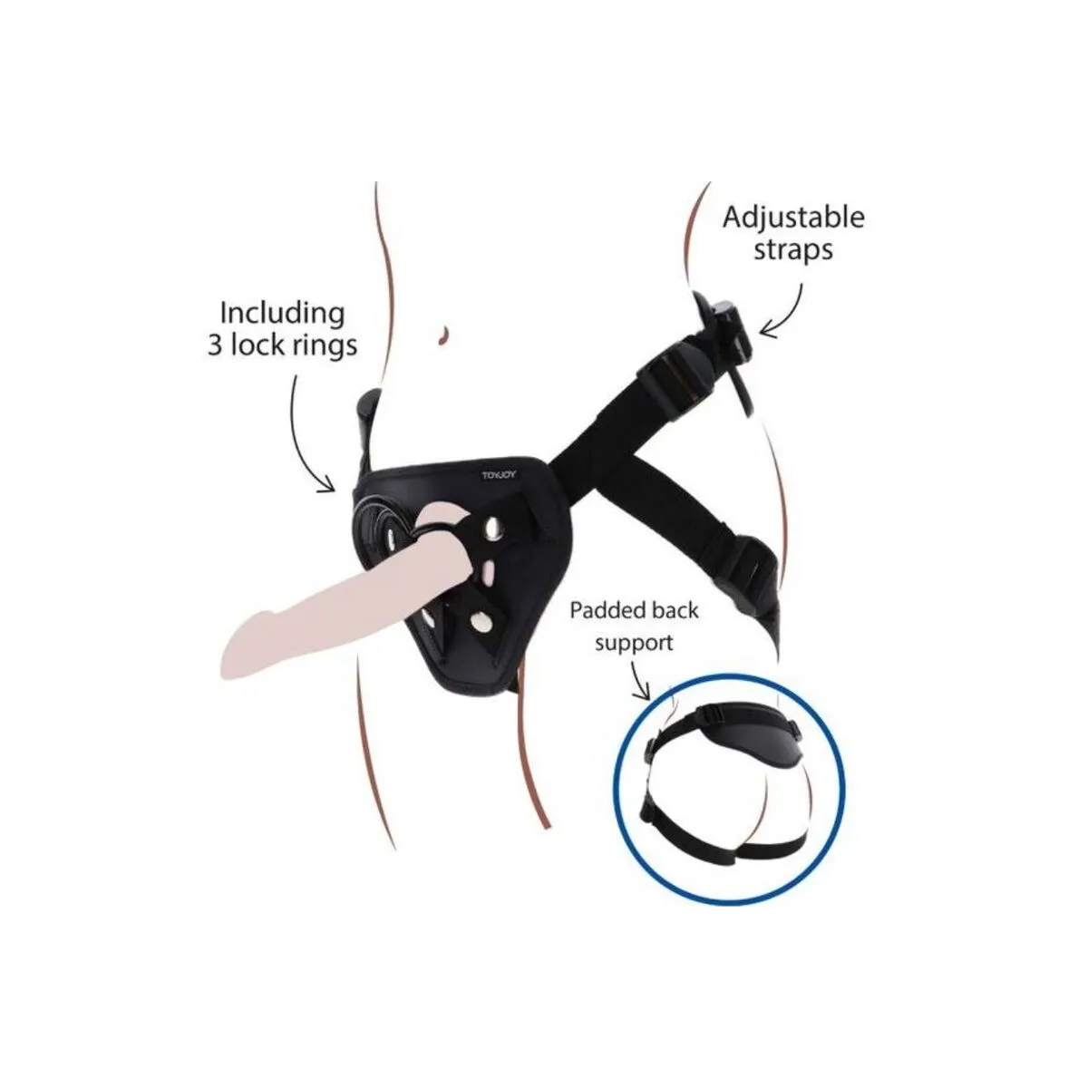 Strap-On-Deluxe-Gurt Schwarz von Get Real | Fesselliebe.de