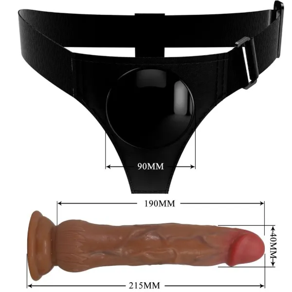 Kyton Universal Harness Slip mit Squirting Dildo 19 cm Mulato von Pretty Love | Fesselliebe.de