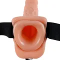 7 Hohl Strap-On mit Bällen 17,8 cm Fleisch von Fetish Fantasy Series