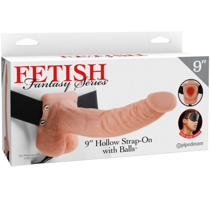 9 Hohl Strap-On mit Bällen 22,9 cm Fleisch von Fetish Fantasy Series | Fesselliebe.de
