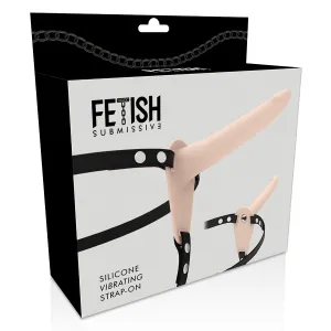Hautfarbenes Silikonvibrator 15 cm von Fetish Submissive Harness