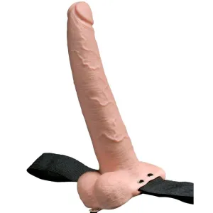 Verstellbarer Gurt mit realistischem Penis und Hoden und Vibrator, wiederaufladbar 23 cm von Fetish Fantasy Series | Fesselliebe.de
