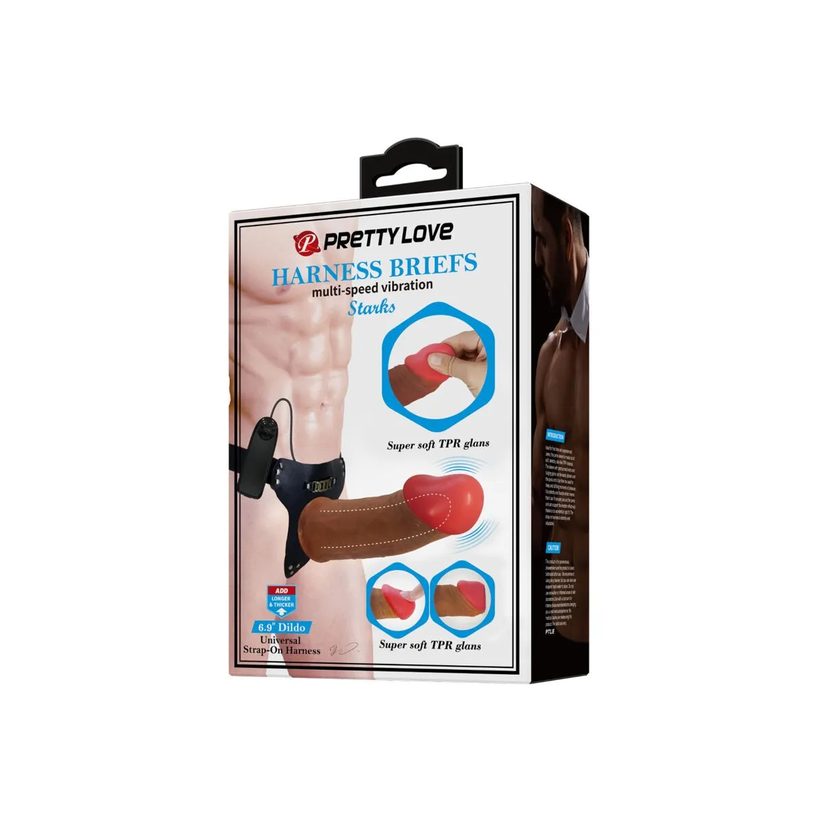 Starks Harness Slip Multi-Speed Vibration Dildo 17,5 cm Hellbraun von Pretty Love | Fesselliebe.de