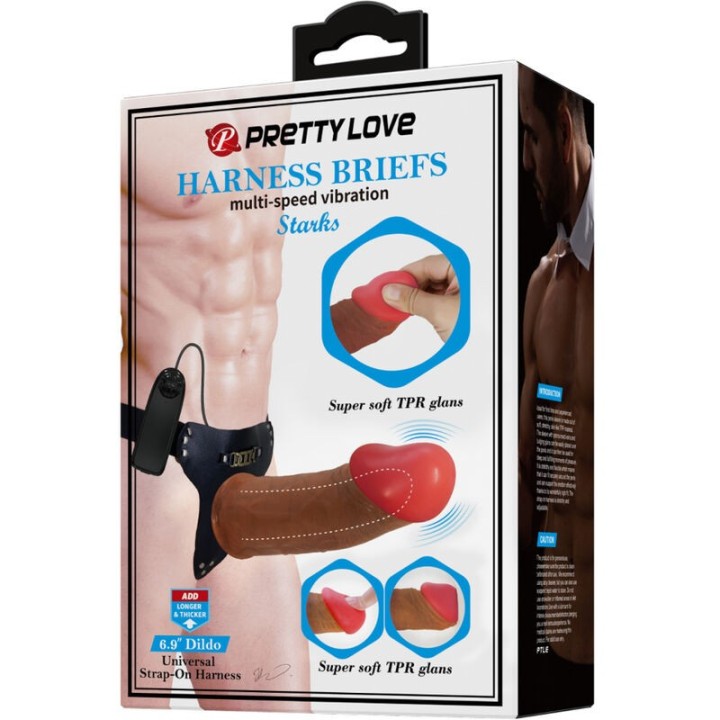 Starks Harness Slip Multi-Speed Vibration Dildo 17,5 cm Hellbraun von Pretty Love | Fesselliebe.de