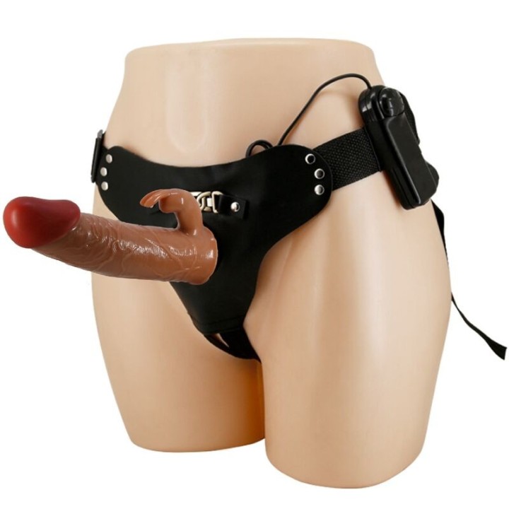 Marion Harness Universal Slip mit Vibrationsdildo 19 cm Braun von Pretty Love | Fesselliebe.de