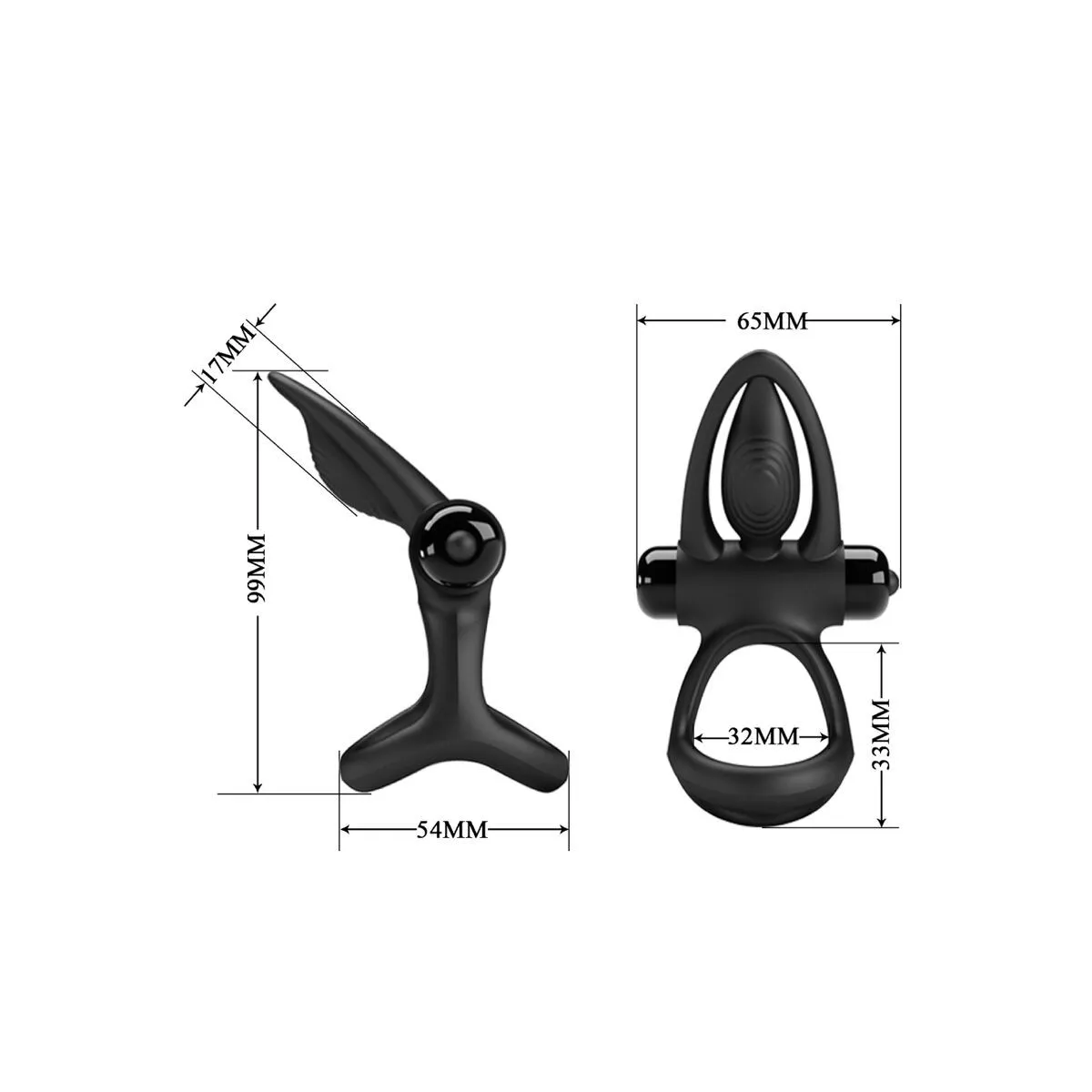 Vibrationsring 10 Vibrationen Schwarzes Silikon von Pretty Love Male | Fesselliebe.de