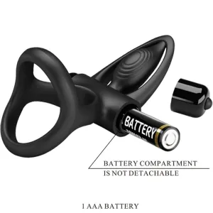 Vibrationsring 10 Vibrationen Schwarzes Silikon von Pretty Love Male