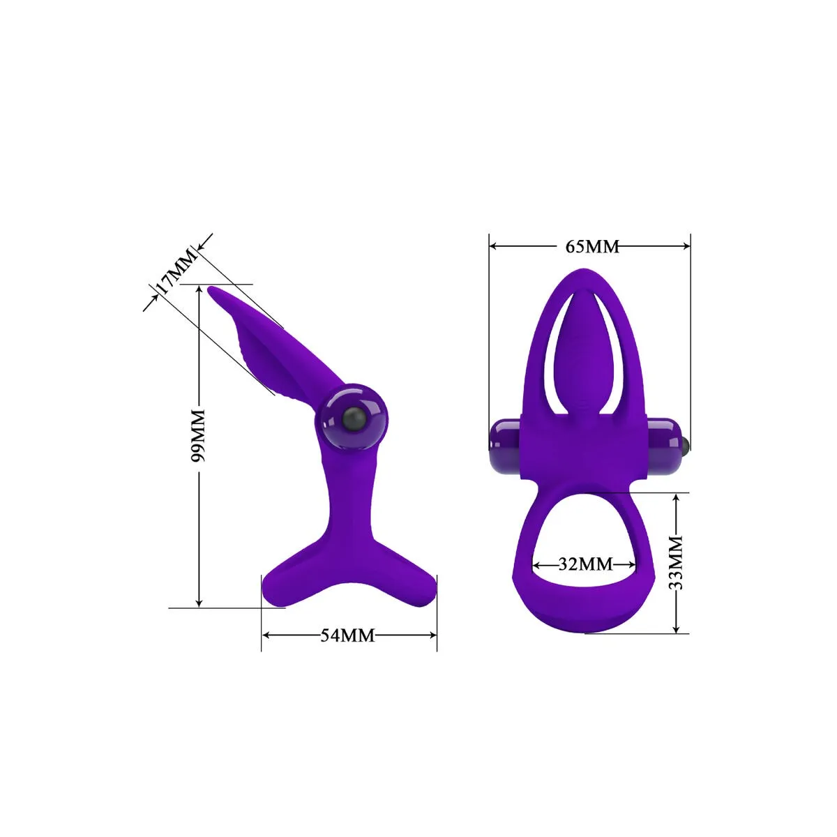 Vibratorring 10 Vibrationen Lila Silikon von Pretty Love Male | Fesselliebe.de