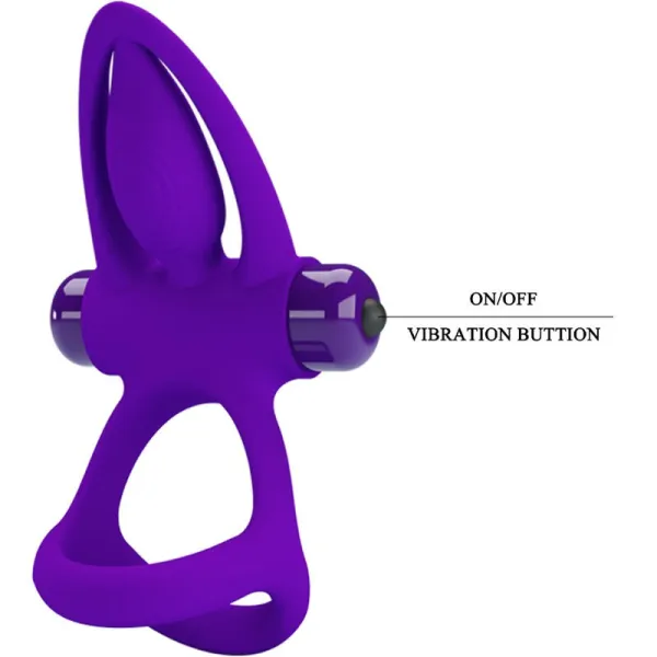 Vibratorring 10 Vibrationen Lila Silikon von Pretty Love Male | Fesselliebe.de