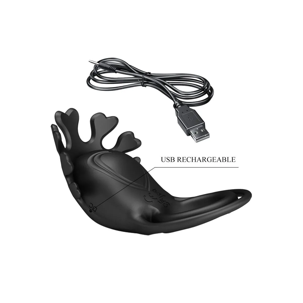 Ruben Vibratorring 7 Vibrationen Schwarzes Silikon von Pretty Love Male | Fesselliebe.de