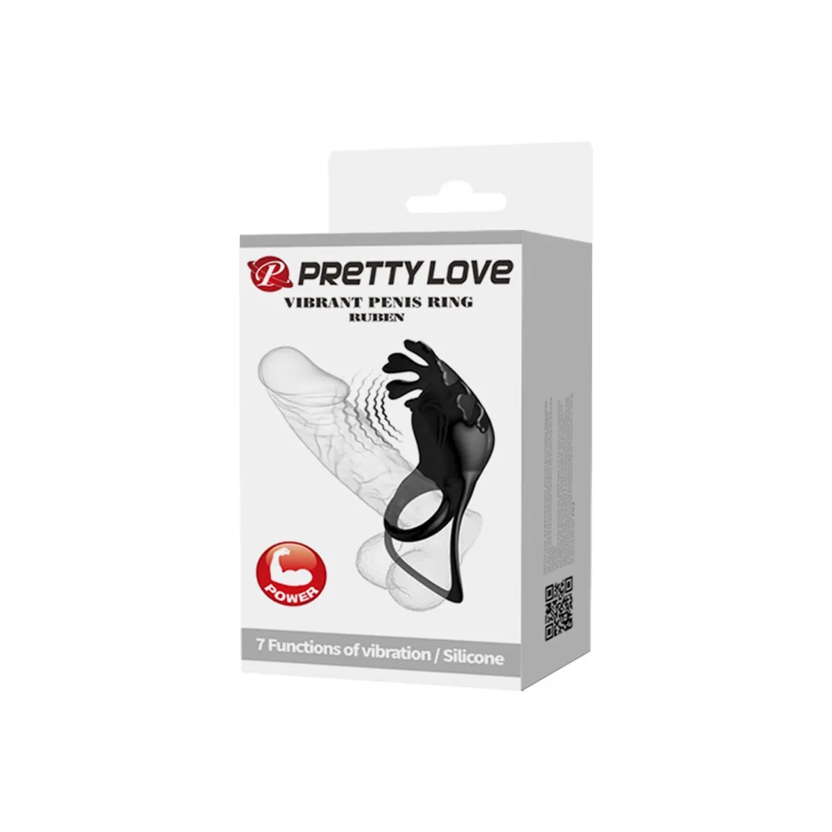 Ruben Vibratorring 7 Vibrationen Schwarzes Silikon von Pretty Love Male | Fesselliebe.de