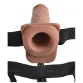Verstellbarer Gurt mit realistischem Penis und Hoden und Vibrator, wiederaufladbar 17,8 cm von Fetish Fantasy Series