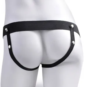 Verstellbarer Gurt mit realistischem Penis und Hoden und Vibrator, wiederaufladbar 17,8 cm von Fetish Fantasy Series