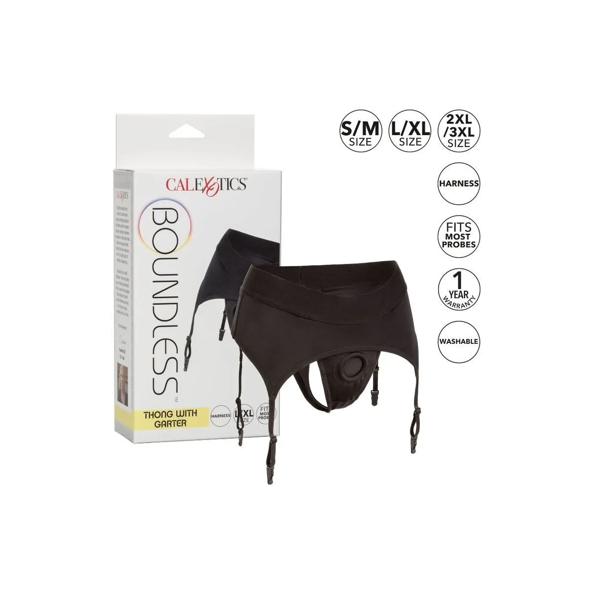 Boundless Thong mit Garter L/XL von Calexotics | Fesselliebe.de