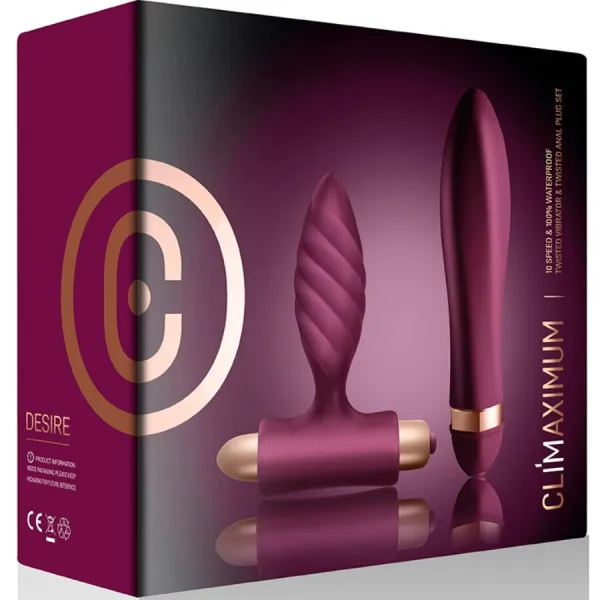 Desire Kit Twisted Vibrator + Analplug von Climaximum | Fesselliebe.de