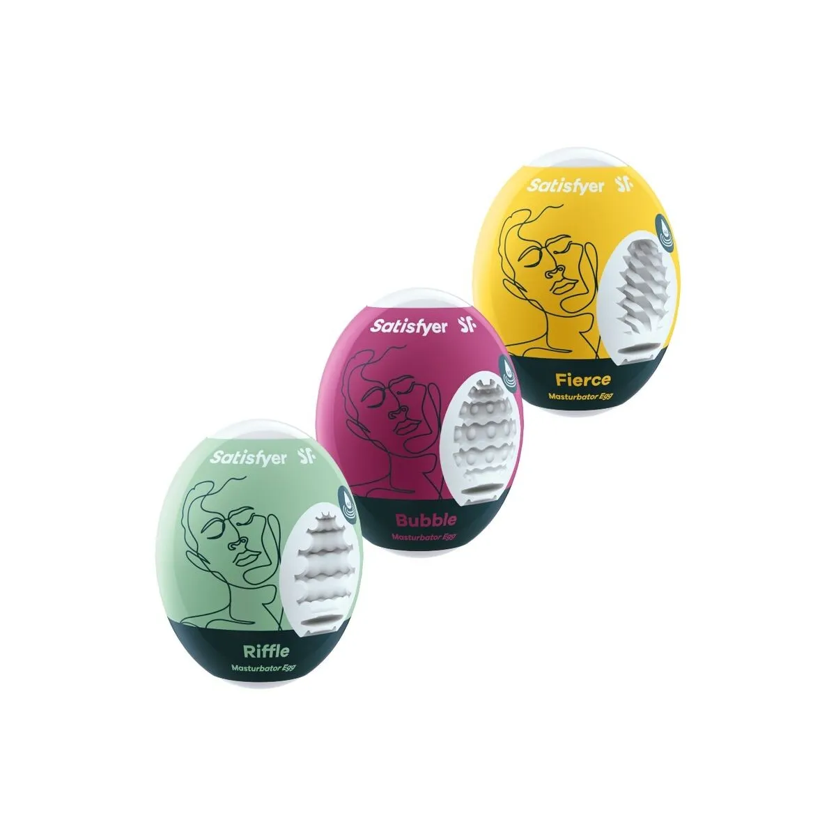 3 Masturbator Eier Riffle, Bubble & Fierce von Satisfyer Eggs | Fesselliebe.de