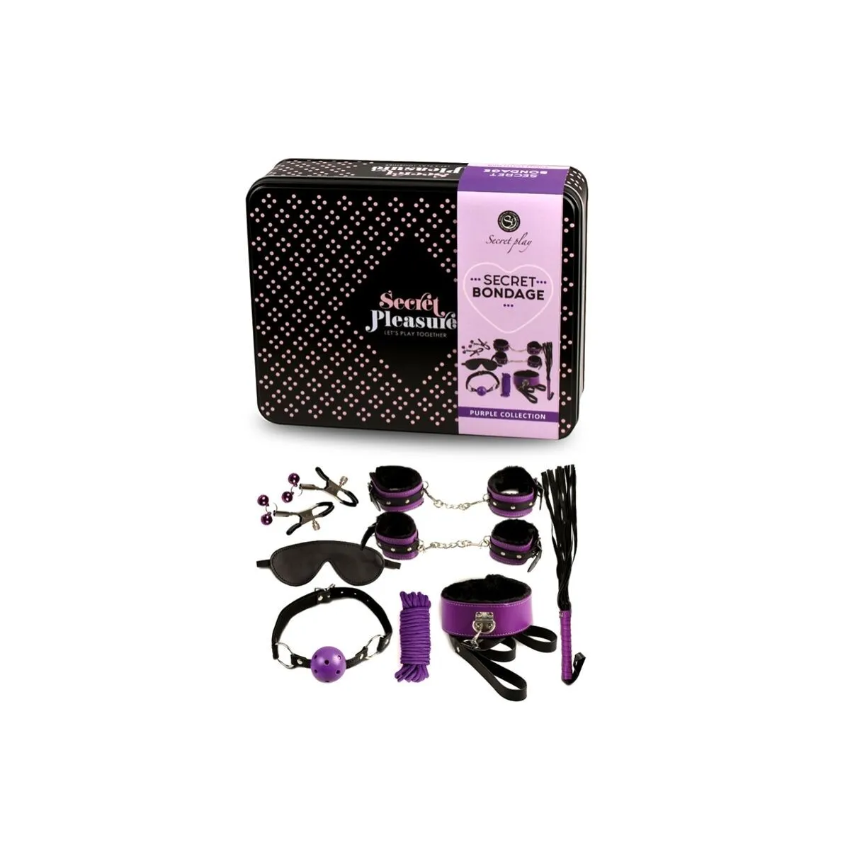 Bdsm Set 8pcs Purble / Black, von Secretplay 100% Fetish | Fesselliebe.de