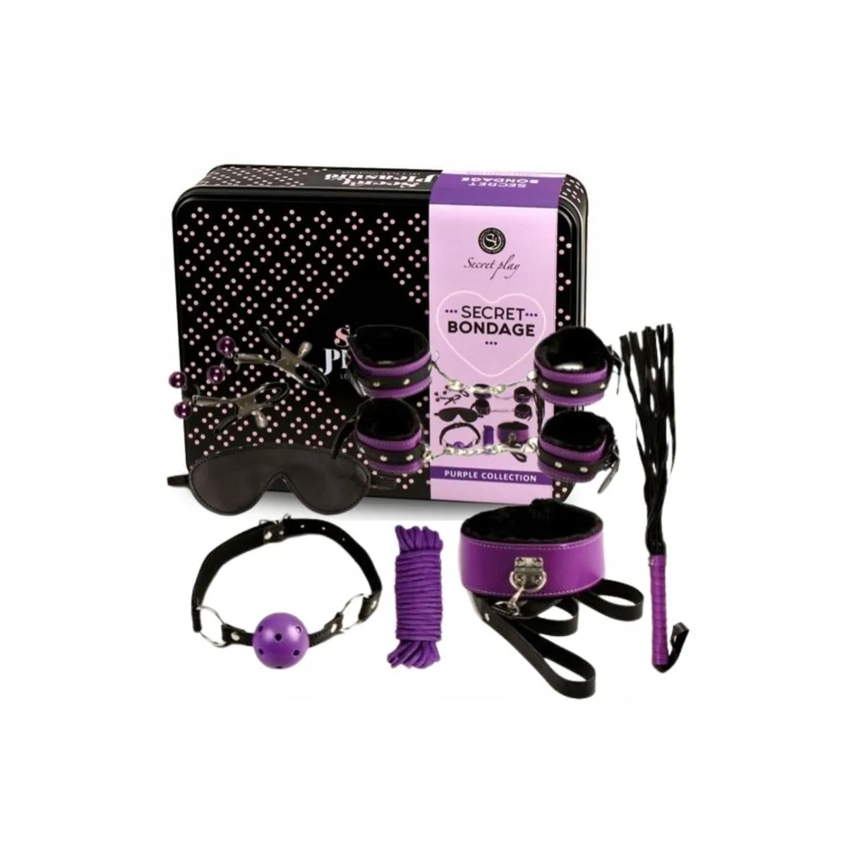 Bdsm Set 8pcs Purble / Black, von Secretplay 100% Fetish | Fesselliebe.de