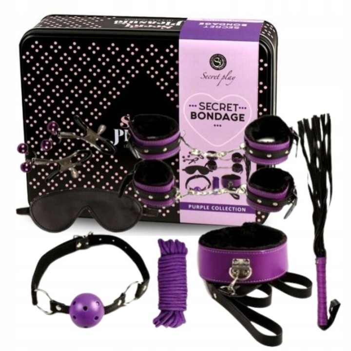 Bdsm Set 8pcs Purble / Black, von Secretplay 100% Fetish | Fesselliebe.de