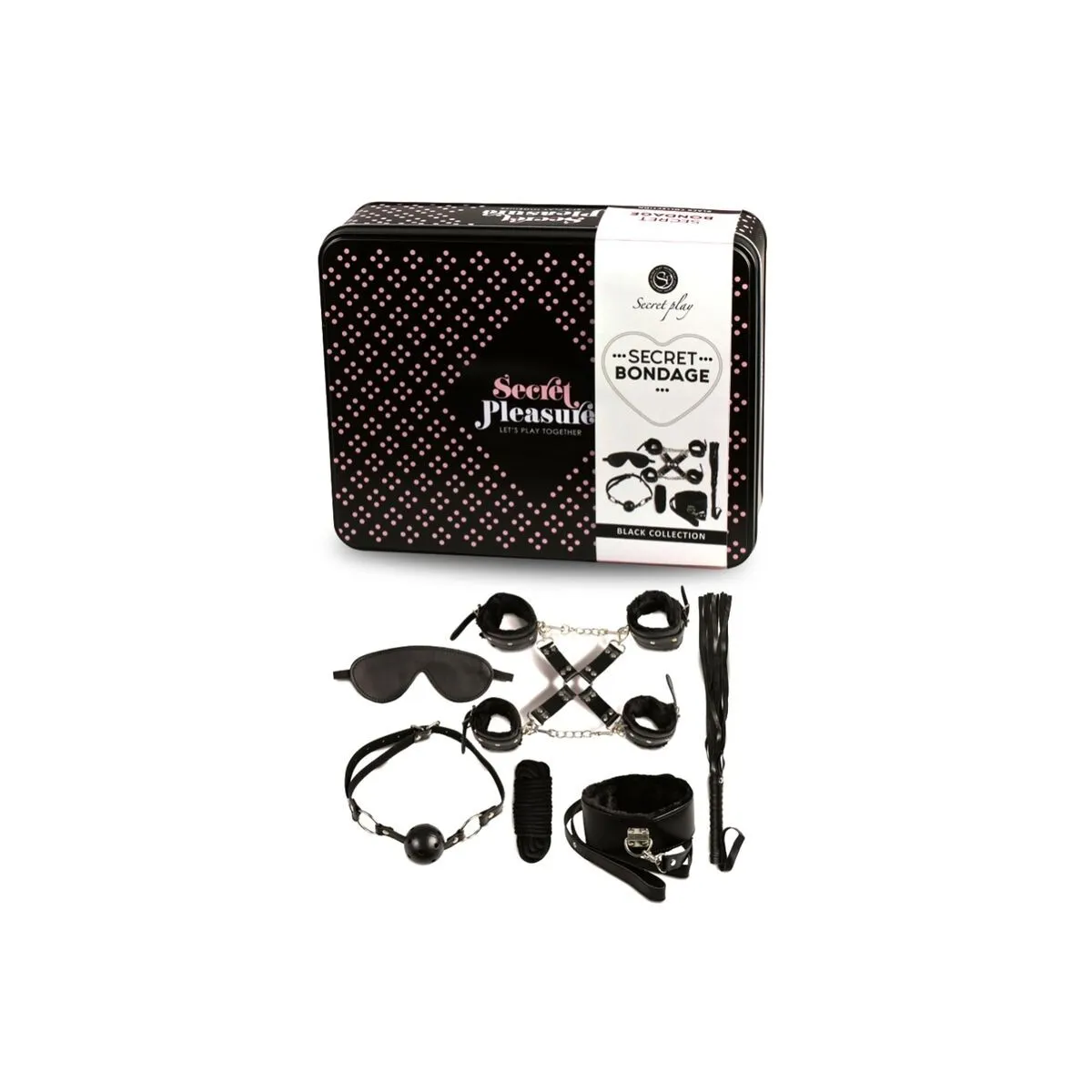 Bdsm Set 8 Pcs Schwarz von Secretplay 100% Fetish | Fesselliebe.de