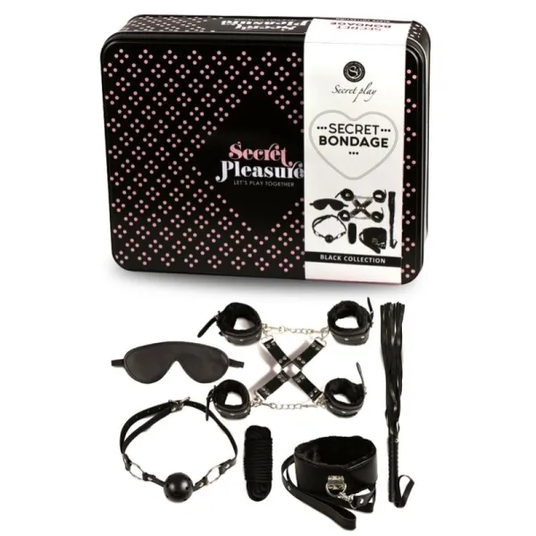 Bdsm Set 8 Pcs Schwarz von Secretplay 100% Fetish | Fesselliebe.de