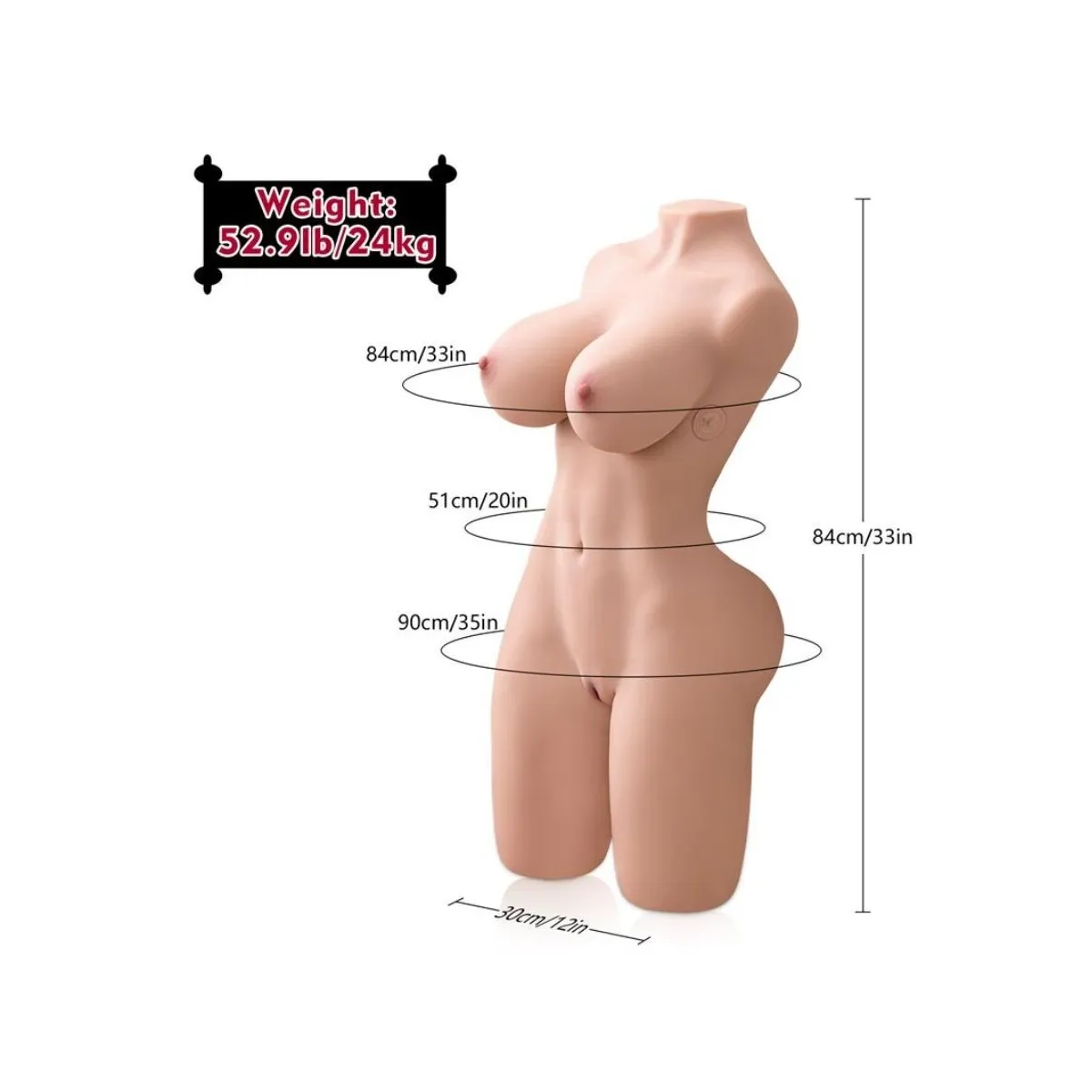 Erica Stossender Realistischer Torso mit weiblicher Vibration 84 cm von Xise | Fesselliebe.de