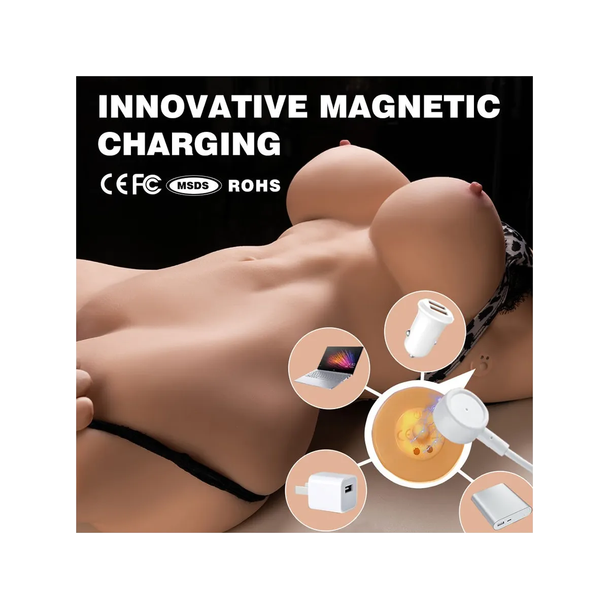 Muriel Realistischer weiblicher Torso mit Stoßfunktion, 55 cm von Xise | Fesselliebe.de