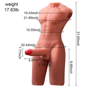 Jason Halbkörper Realistischer männlicher Torso mit Stoss- und Vibrationsmöglichkeiten 55 cm von Xise