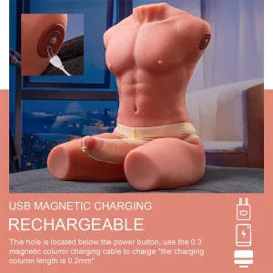 Jason Halbkörper Realistischer männlicher Torso mit Stoss- und Vibrationsmöglichkeiten 55 cm von Xise