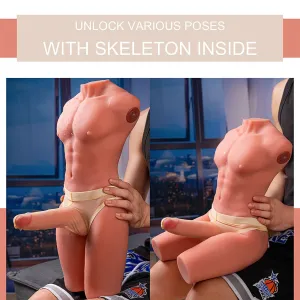 Jason Halbkörper Realistischer männlicher Torso mit Stoss- und Vibrationsmöglichkeiten 55 cm von Xise