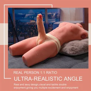 Jason Halbkörper Realistischer männlicher Torso mit Stoss- und Vibrationsmöglichkeiten 55 cm von Xise