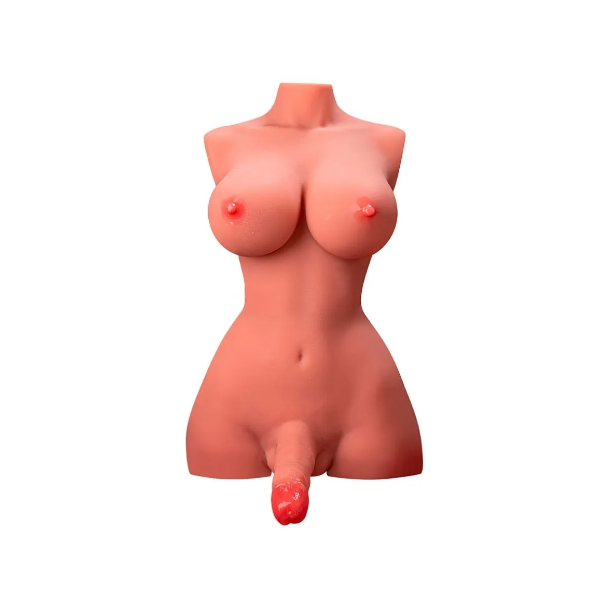 Wunderschöner Ladyboy-Torso mit Dildo mit Vibrations- und Stoßfunktion, 49 cm von Xise | Fesselliebe.de