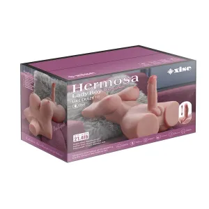 Wunderschöner Ladyboy-Torso mit Dildo mit Vibrations- und Stoßfunktion, 49 cm von Xise