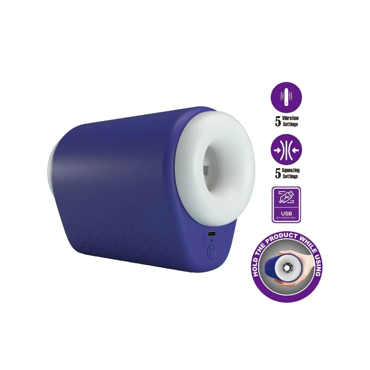 Dj Lady männlicher Masturbator mit Vibration 5 Einstellungen Lila von Pretty Love Male | Fesselliebe.de