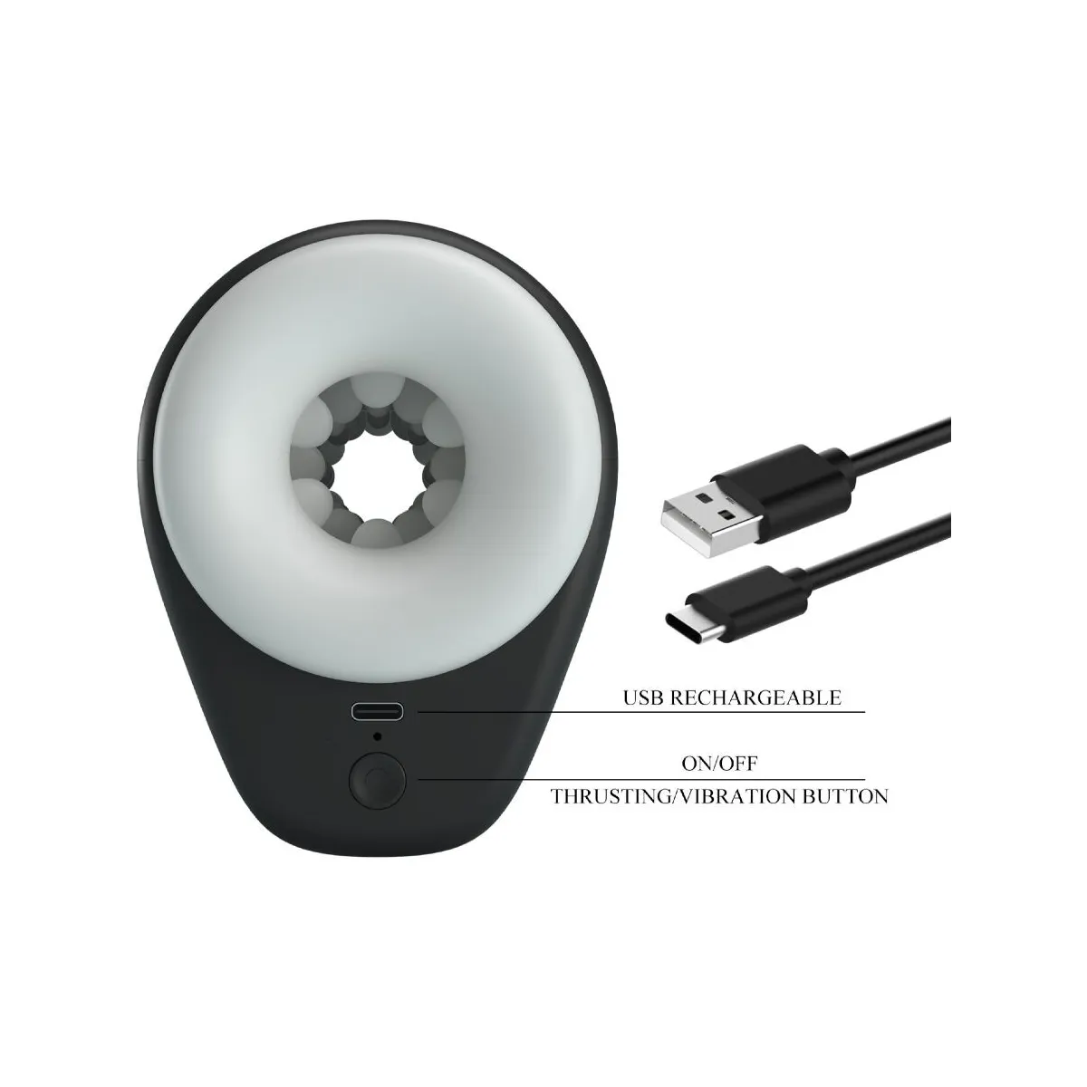 Dj Girl männlicher Masturbator mit Vibration 5 Einstellungen Negro von Pretty Love Male | Fesselliebe.de