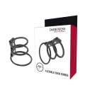 Set aus 3 Flexiblen Penisringen von Darkness Bondage