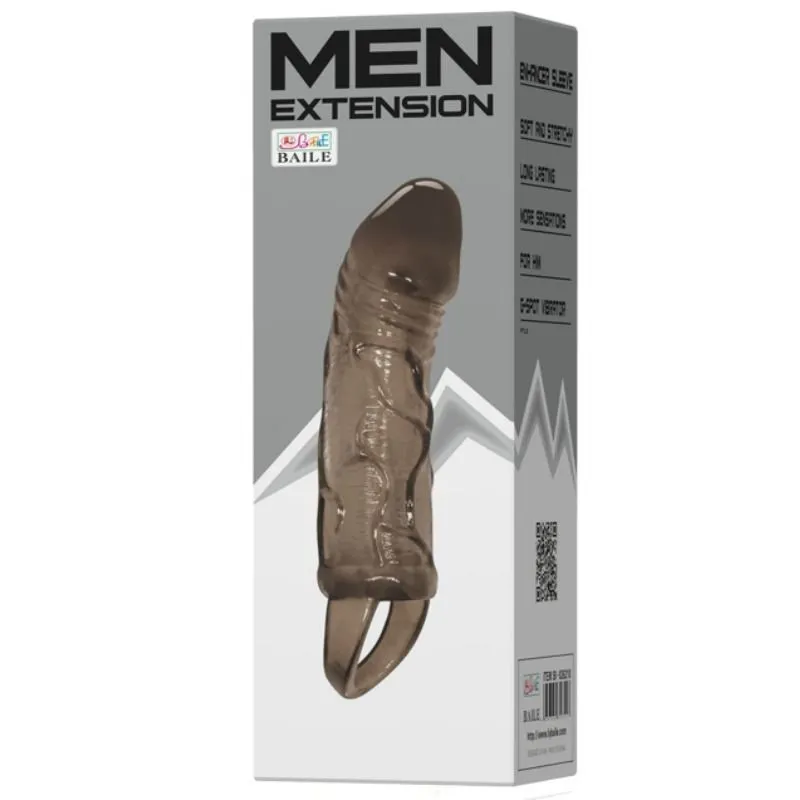 Penis Extender Cover mit Gurt für Hoden Schwarz 13,5 cm von Baile For Him | Fesselliebe.de