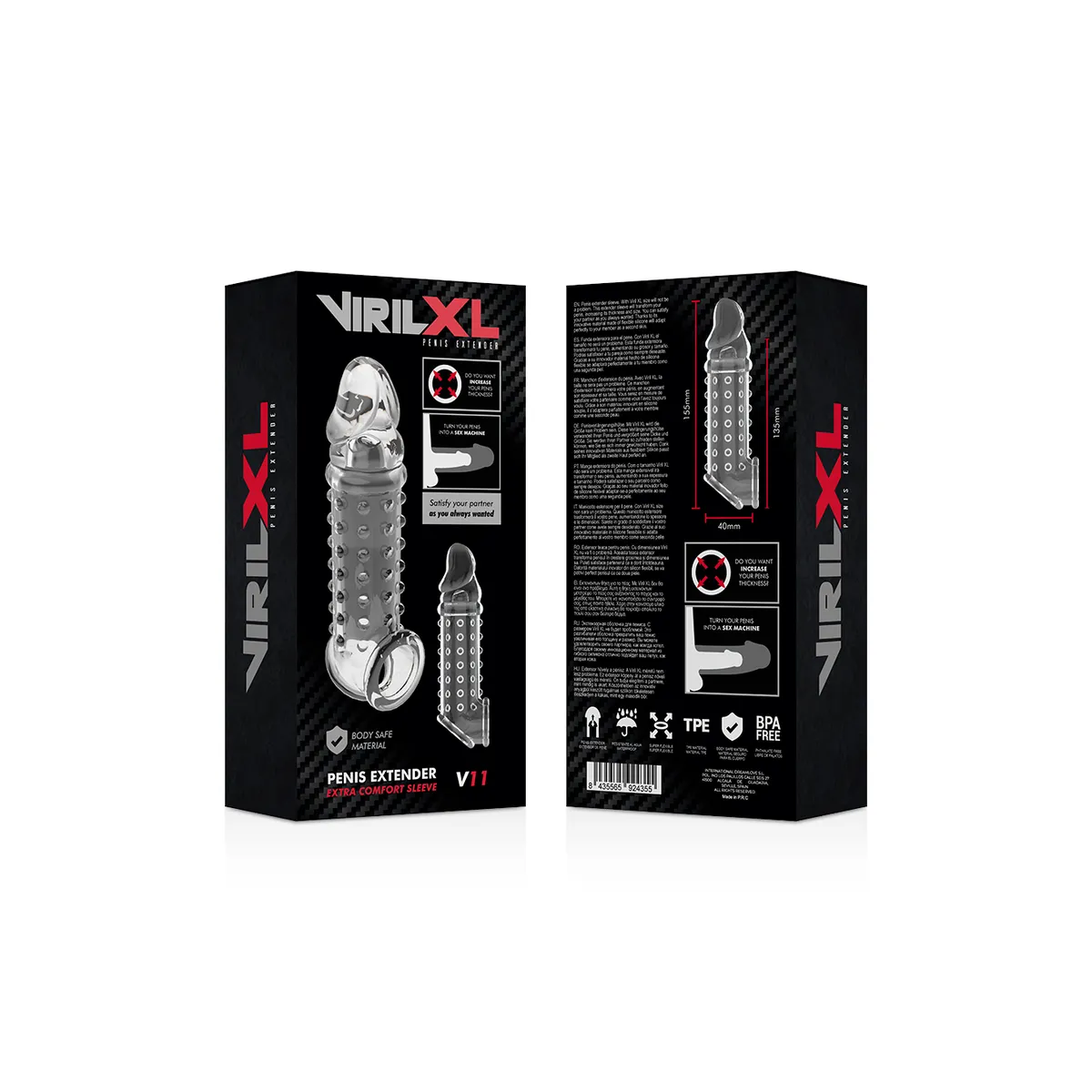 Penisverlängerung und Hülle V11 Transparent von Virilxl | Fesselliebe.de