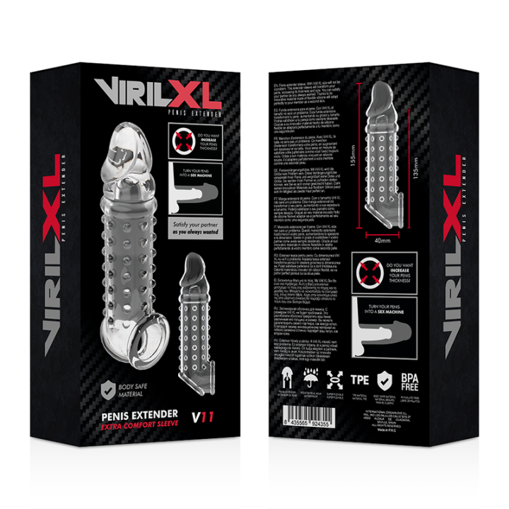 Penisverlängerung und Hülle V11 Transparent von Virilxl | Fesselliebe.de