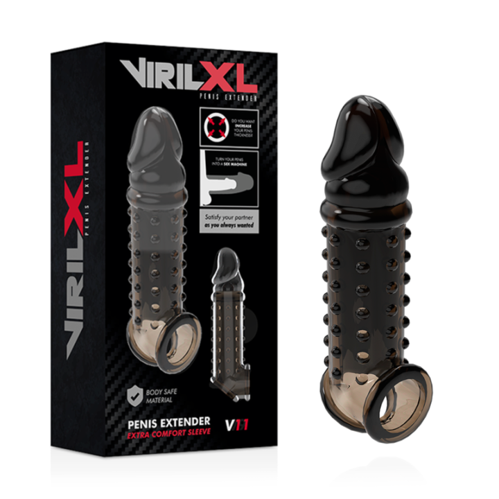 Penisverlängerung und Hülle V11 Schwarz von Virilxl | Fesselliebe.de