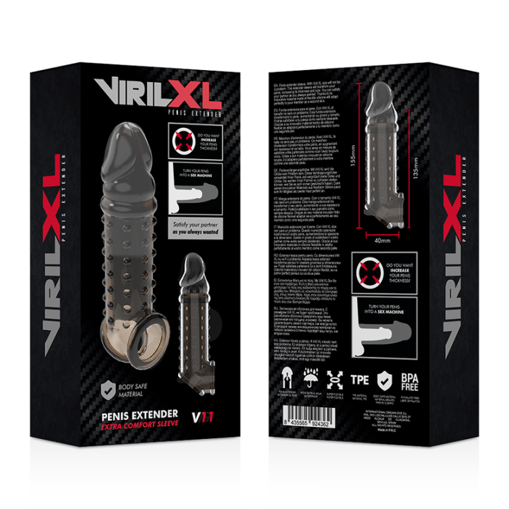 Penisverlängerung und Hülle V11 Schwarz von Virilxl | Fesselliebe.de
