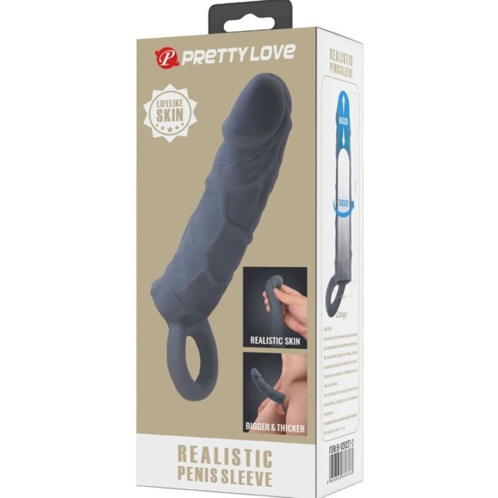 Realistische Penishülle aus Haut, Dunkelgrau von Pretty Love | Fesselliebe.de