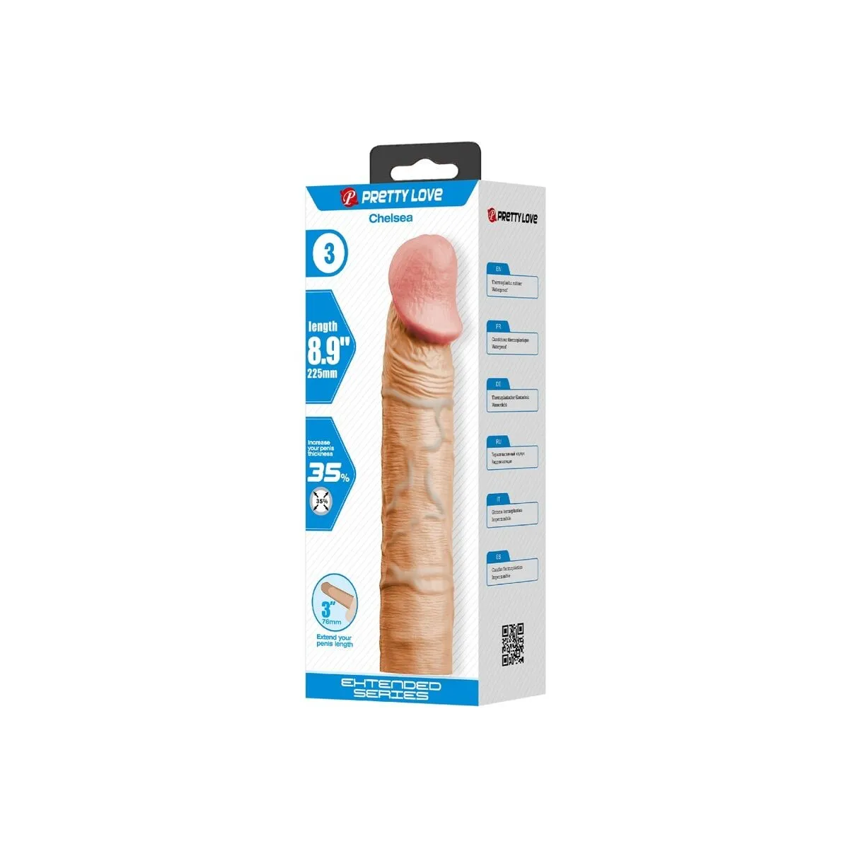 Chelsea Penishülle mit 7,6 cm Verlängerung Fleisch von Pretty Love | Fesselliebe.de