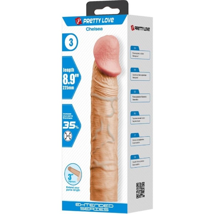 Chelsea Penishülle mit 7,6 cm Verlängerung Fleisch von Pretty Love | Fesselliebe.de