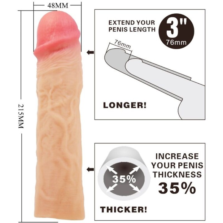 Derek Penishülle mit 7,6 cm Verlängerung Fleisch von Pretty Love | Fesselliebe.de